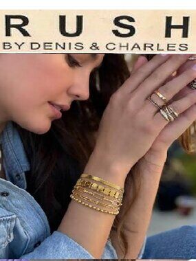 RUSH 4 in 1 Gold Cuff Bangle Bracelet